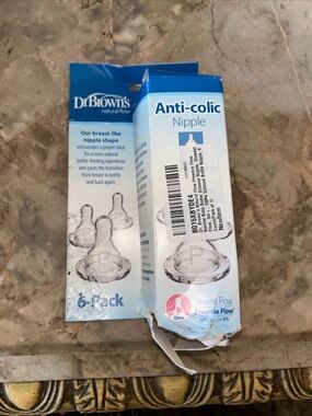 Dr. Brown's Anti-Colic Nipple Pack - White and Blue